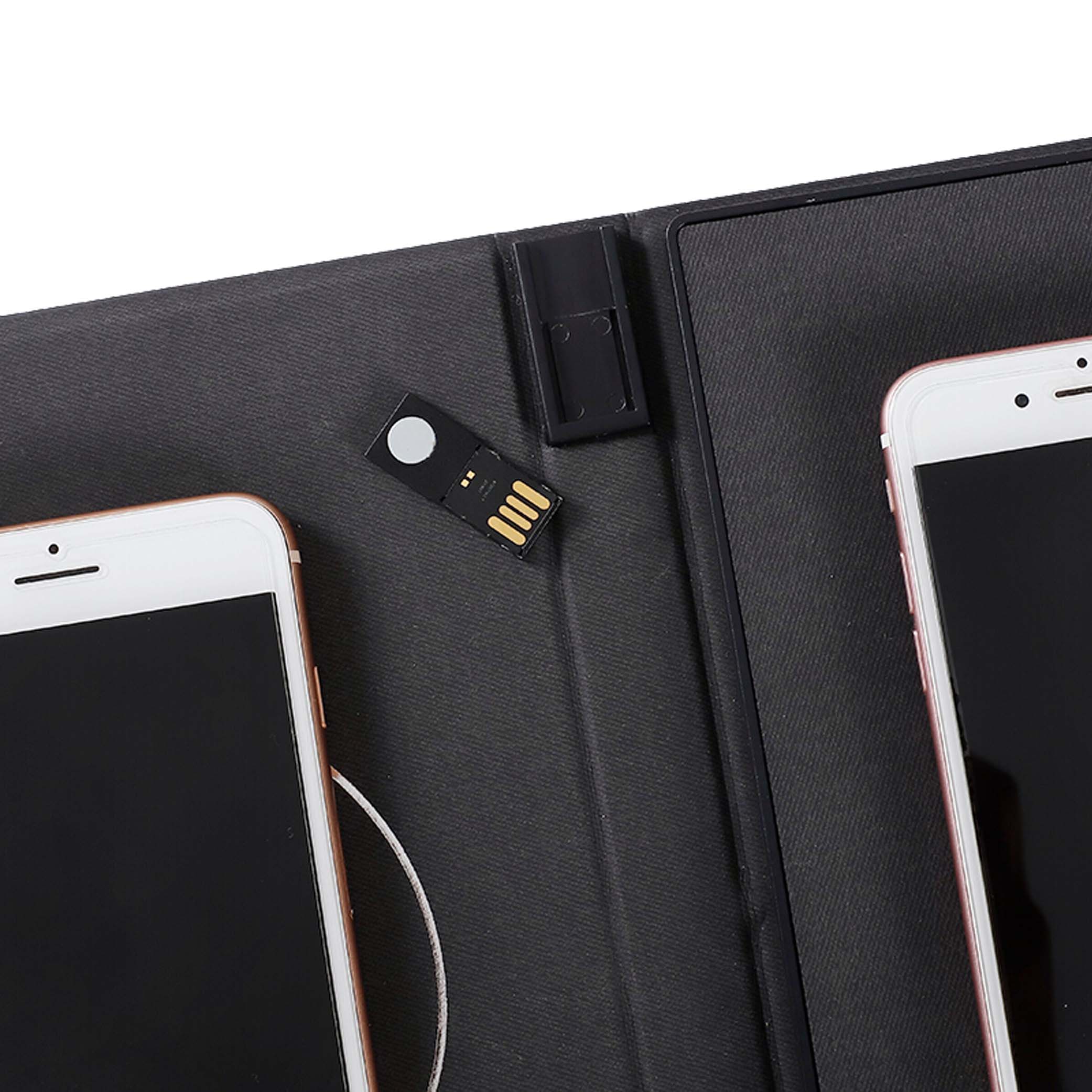 Wireless Charging Portfolio w/ USB Flash Drive for iPad /iPhone /Android