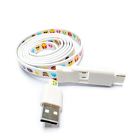 3 in 1 Flat Noodle USB Charging Cable Lanyard