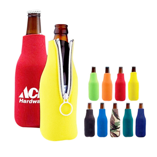  Neoprene Zipper Beer Bottle Cooler Sleeve