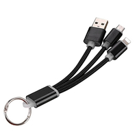 3 in 1 Braided USB Charger Cable Keychain