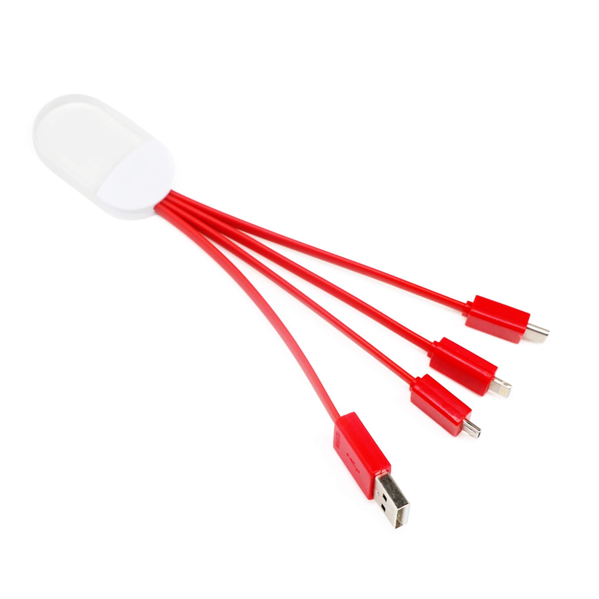 Promotional LED Crystal Light-up Logo 4 in 1 Charging Cable